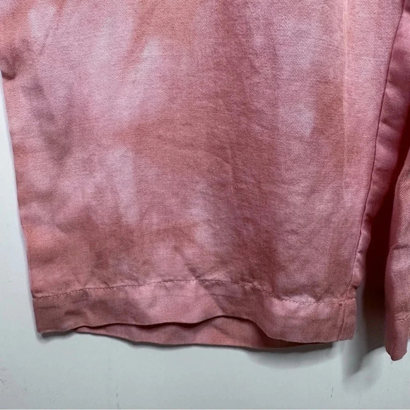 Cloth & Stone Anthropologie Day Tripper Peachy Pink Tie Dye Cropped Jumpsuit S - Picture 7 of 12